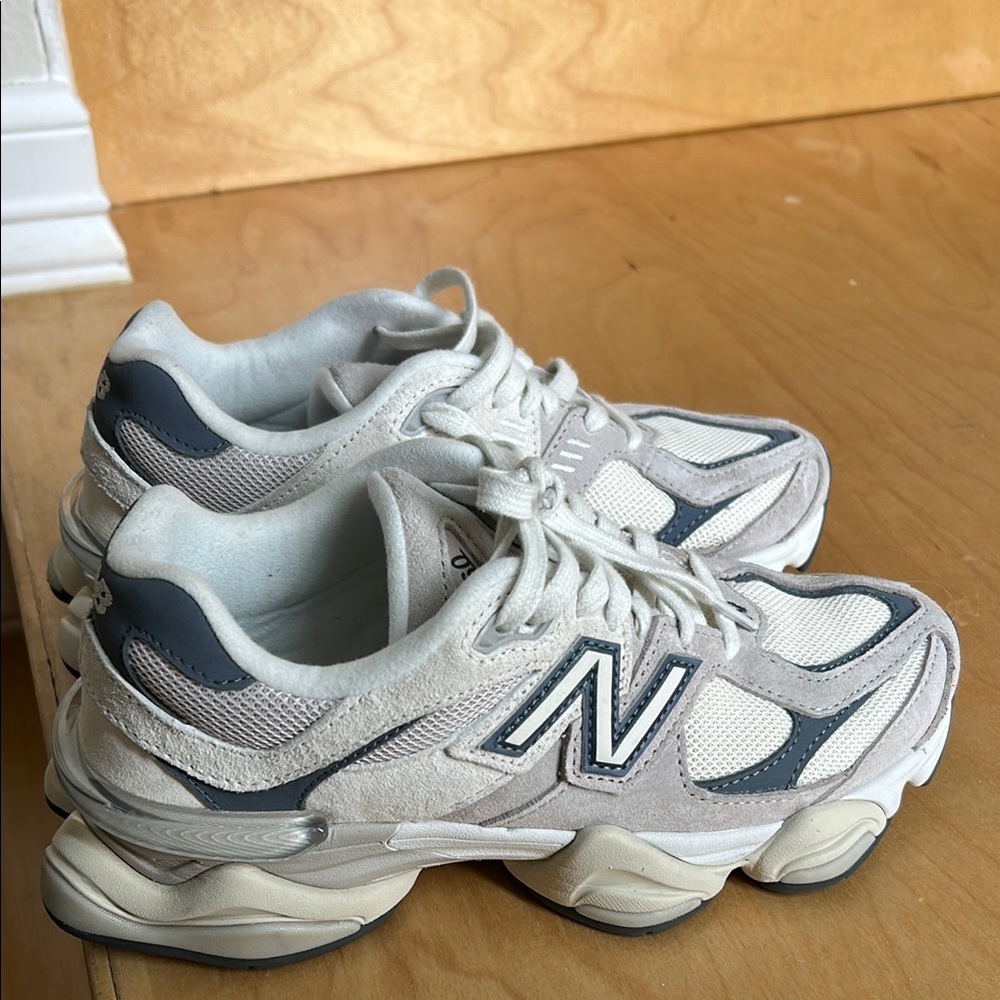 New Balance Cream and Gray Athletic Shoes
